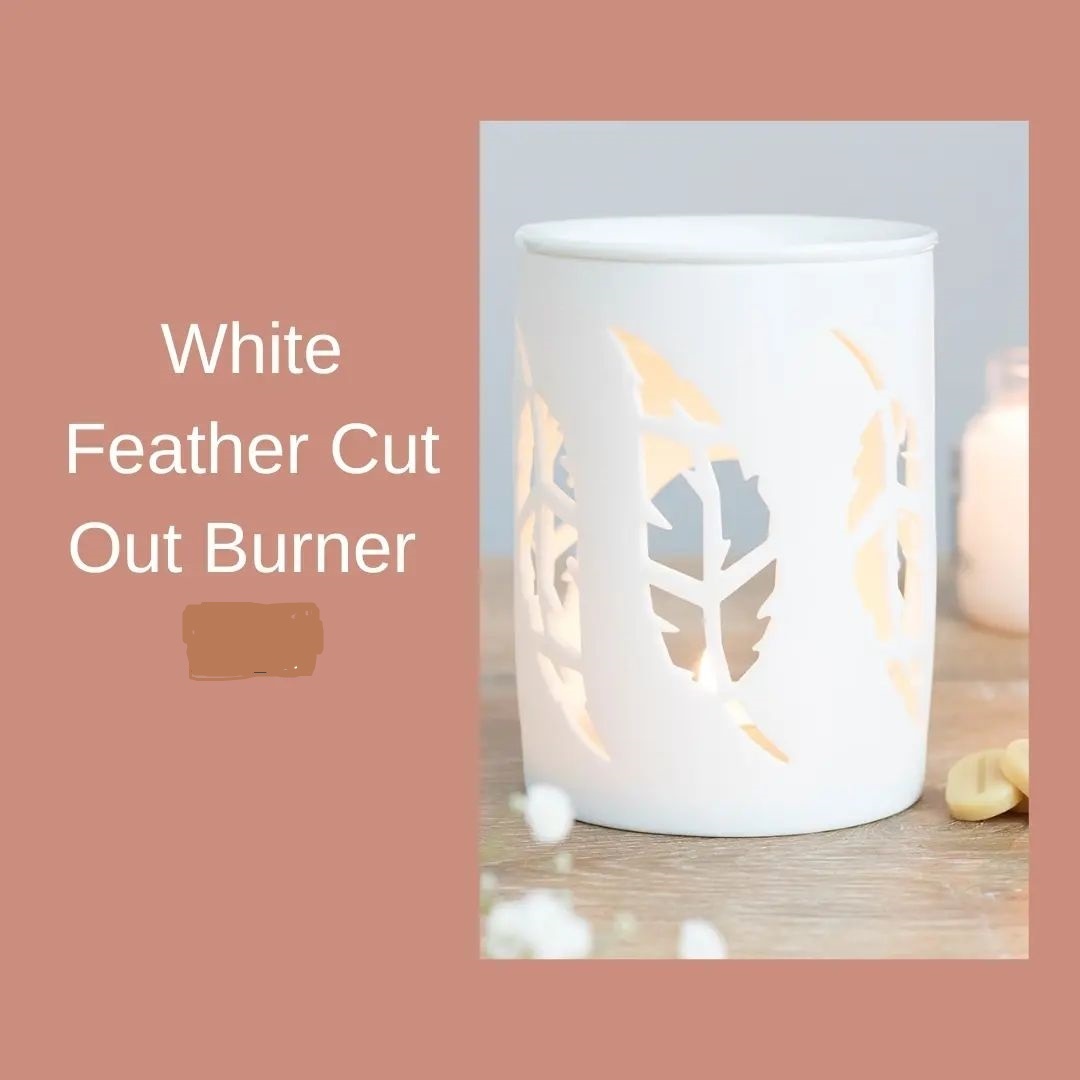White Feather Cut Out Burner
