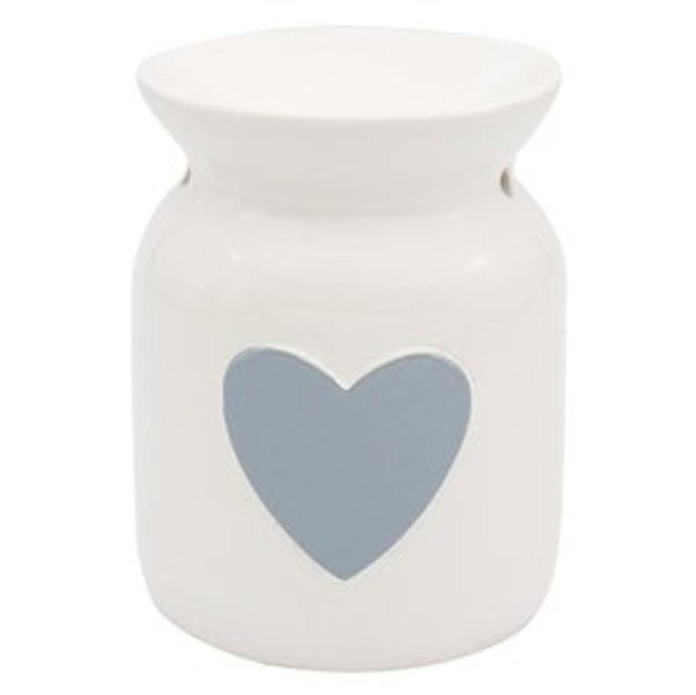 White with Grey Heart Wax Melt Burner