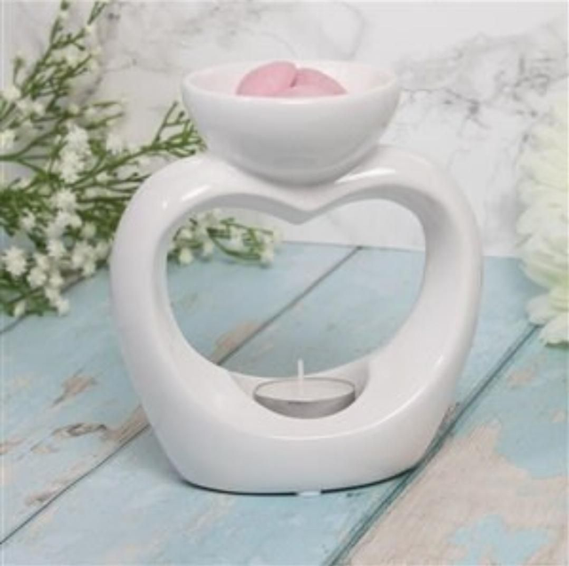 Ceramic Heart-Shaped Oil Burner