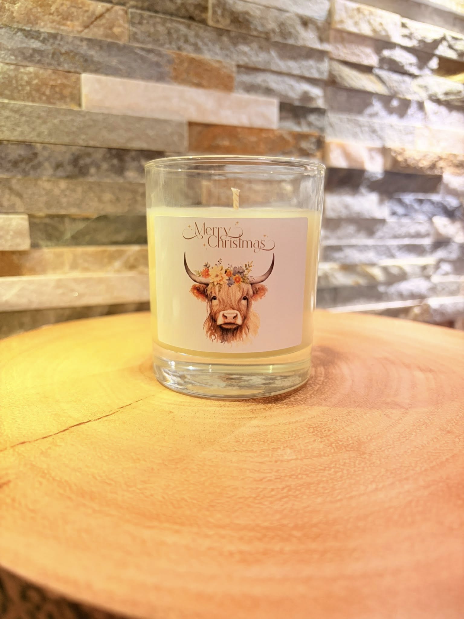 Highland Cow Soy Wax Christmas Candle