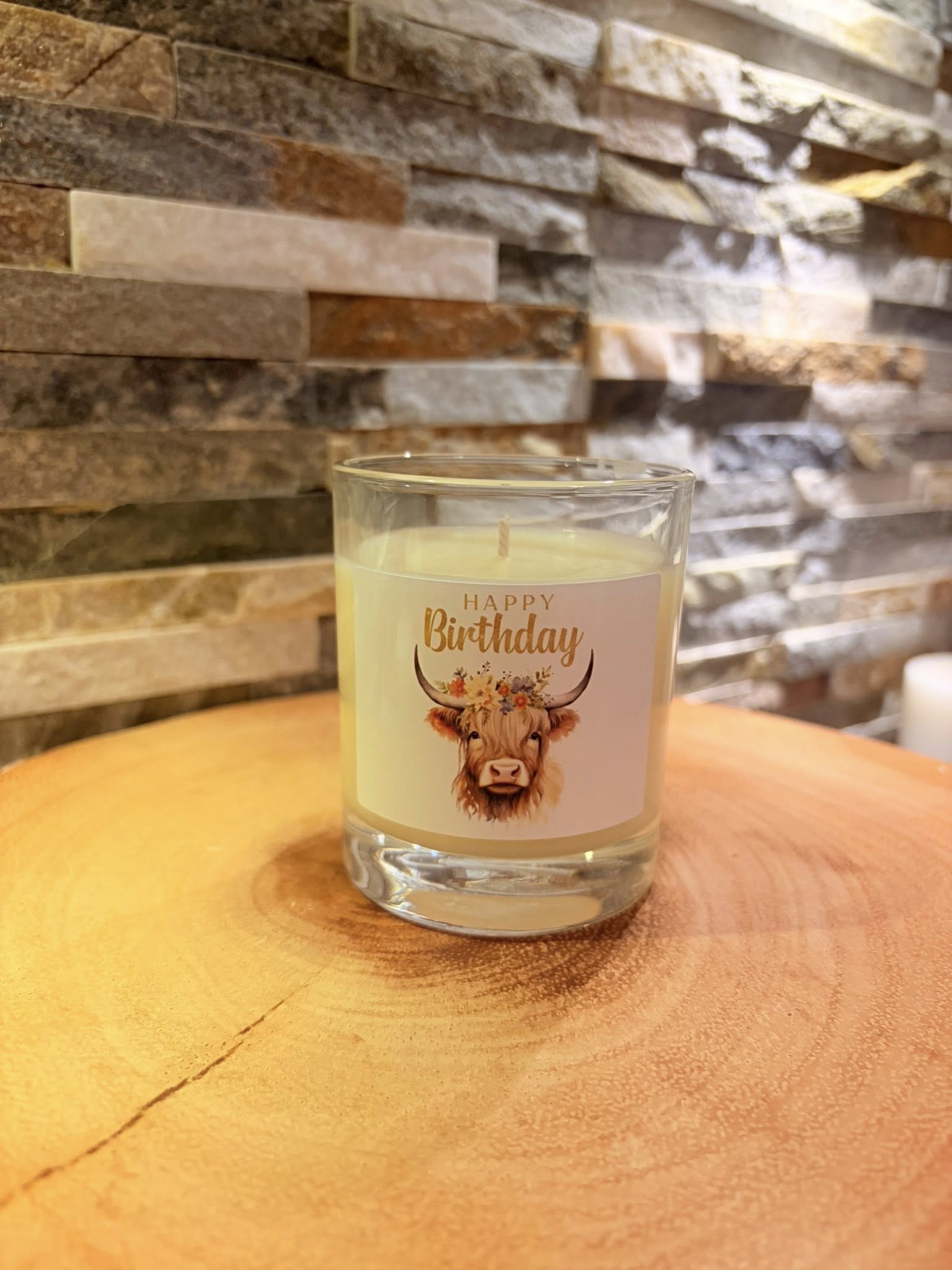 Highland Cow Soy Wax Birthday Candle