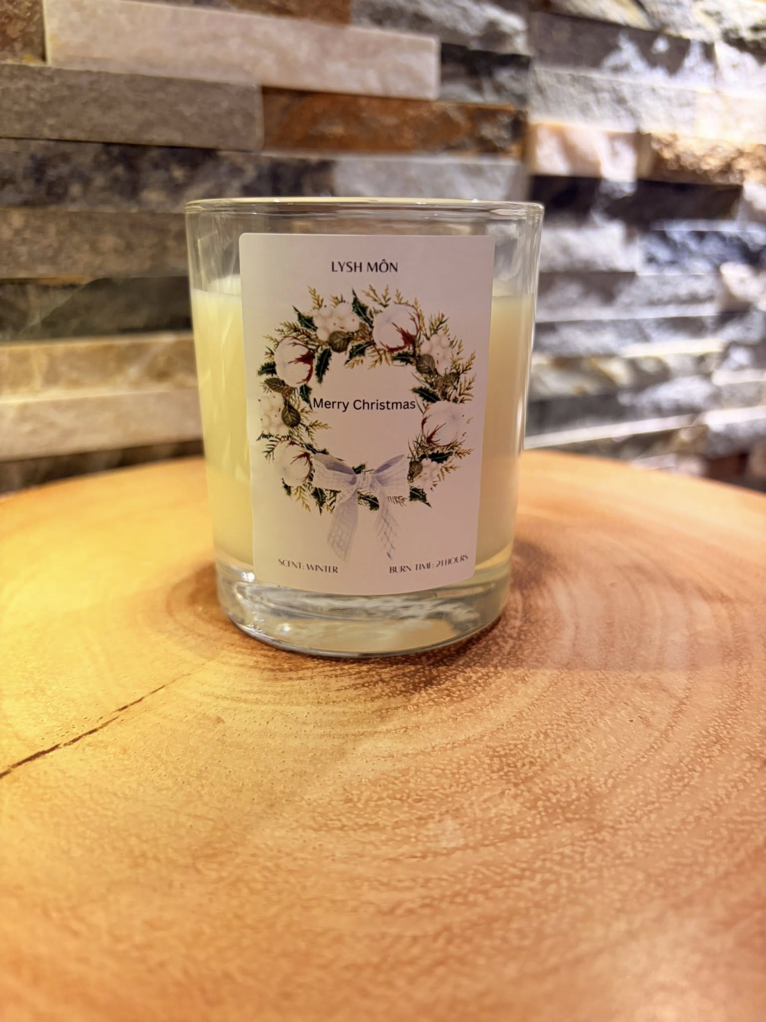 Christmas Wreath Soy Wax Birthday Candle