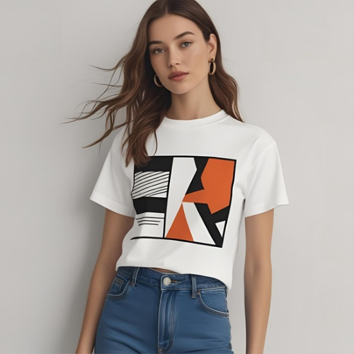 Graphic T-Shirt Create T Shirt with White Colour for Female 3300
