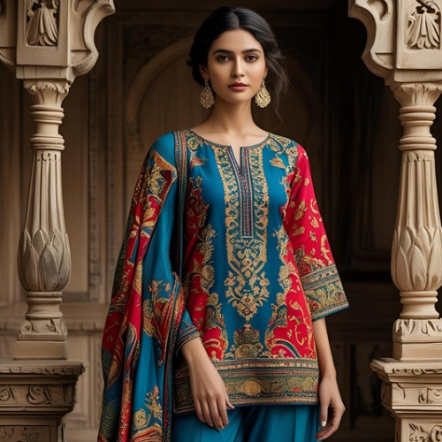 Traditional Embroidered Kurta Set