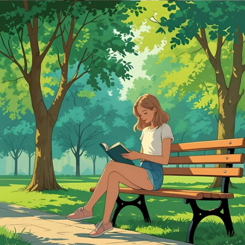 Wooden Park Bench
