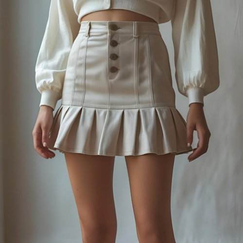 Stylish Beige Mini Skirt