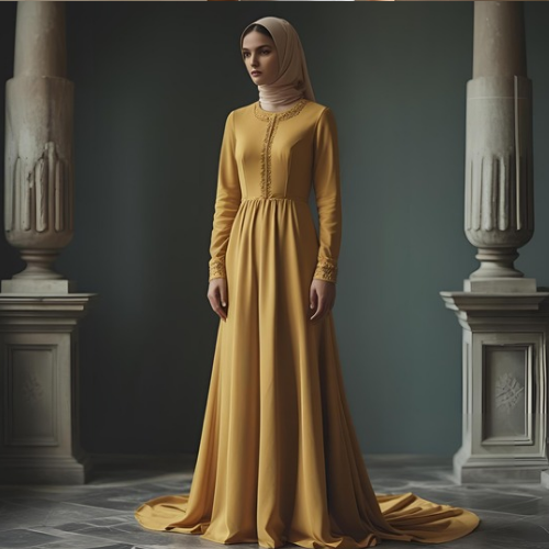 Elegant Yellow Long Dress