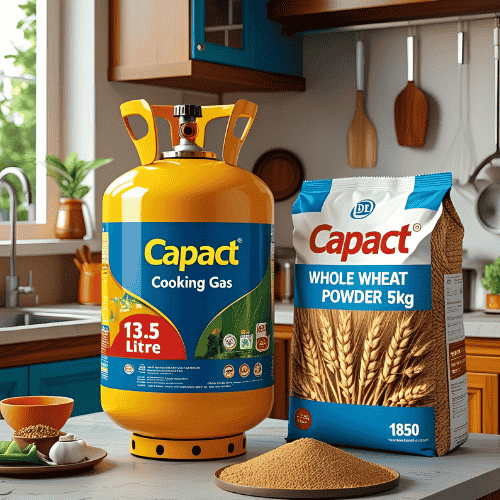 Capact Cooking Gas Cylinder Capact cooking Gas 13.5 Litre, Whole Wheat Powder, 5kg  1850 BDT
