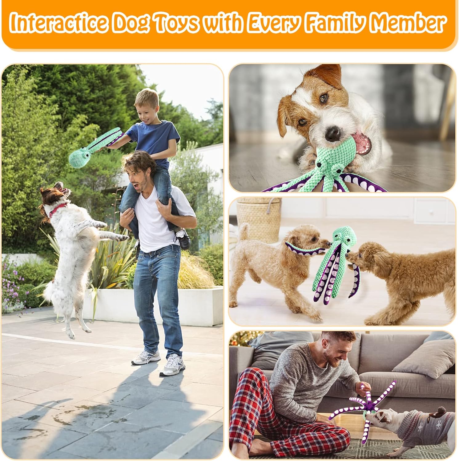 Large Octopus Dog Toy