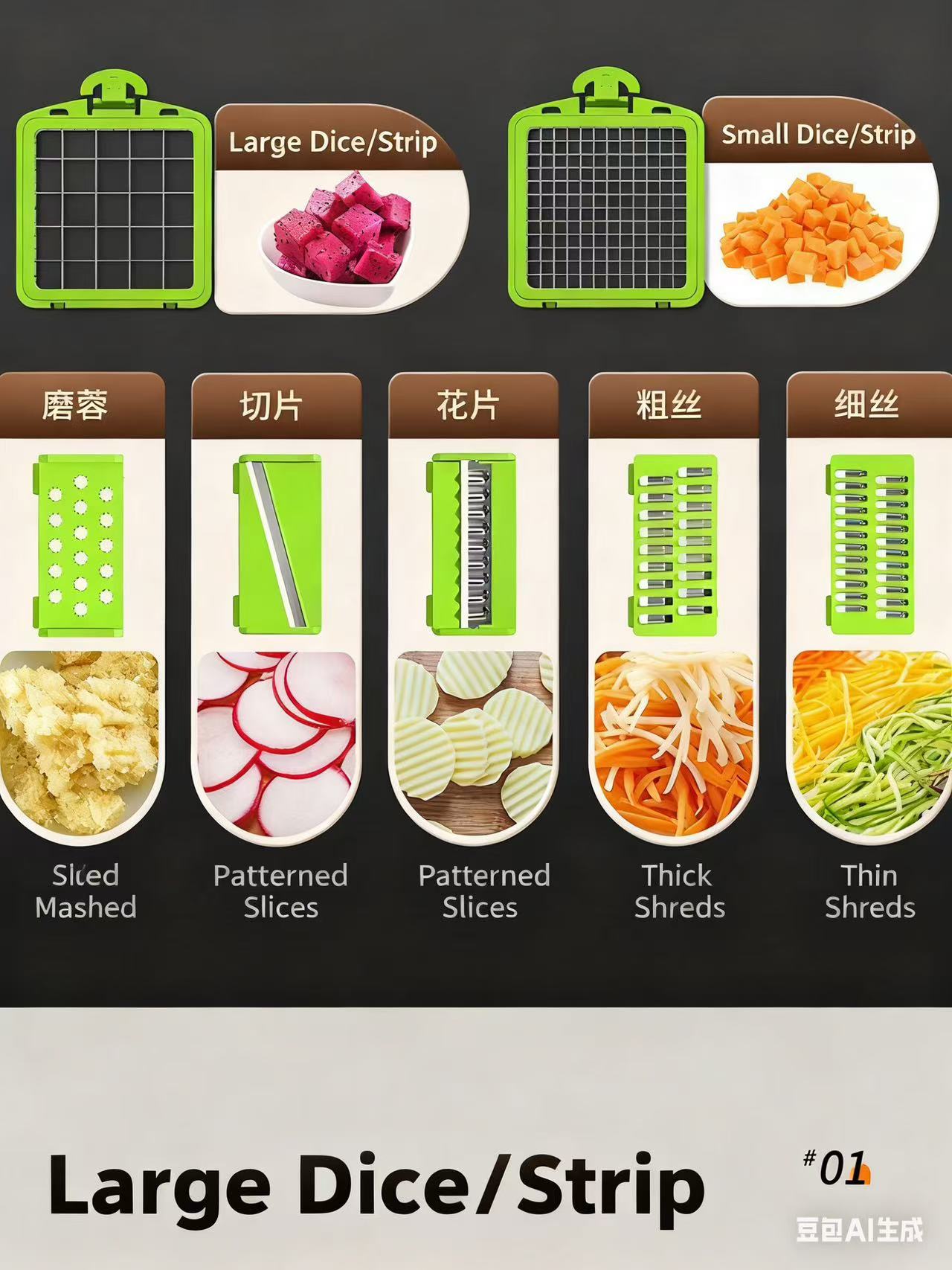 15 -in- 1 Vegetable Dicer Cutter