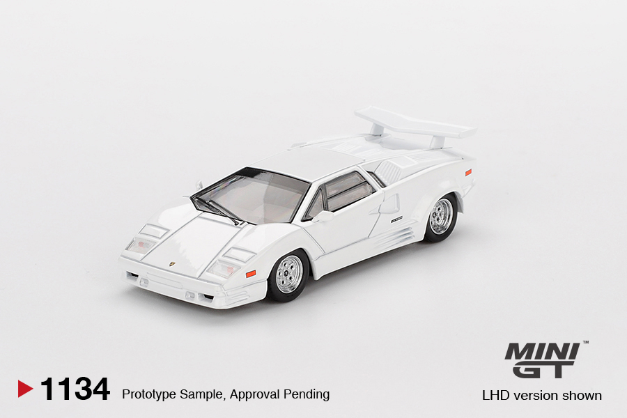 MINI GT LAMBORGHINI COUNTACH 25TH ANNIVERSARY WHITE 1989