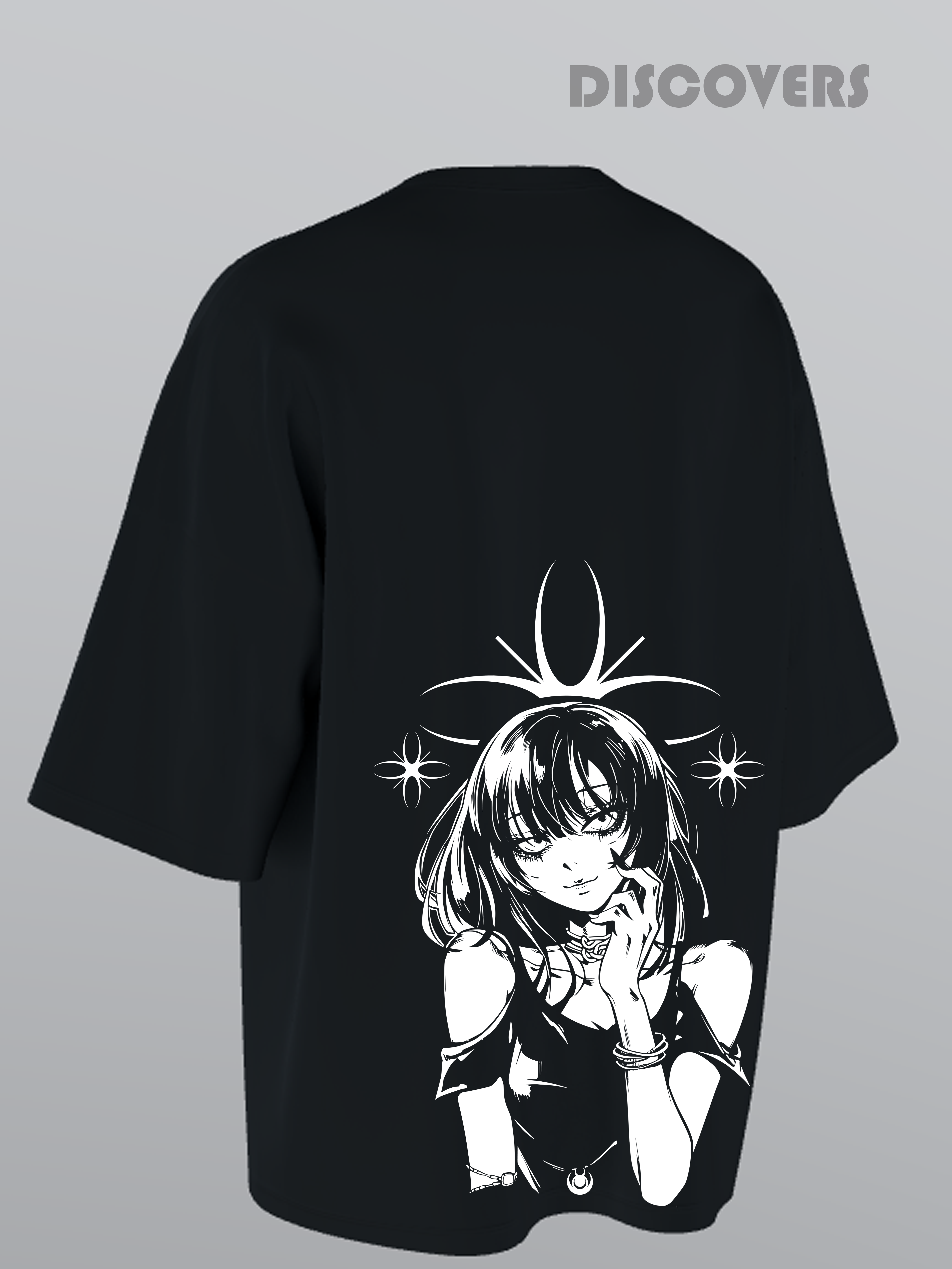 Black Graphic Anime T-Shirt