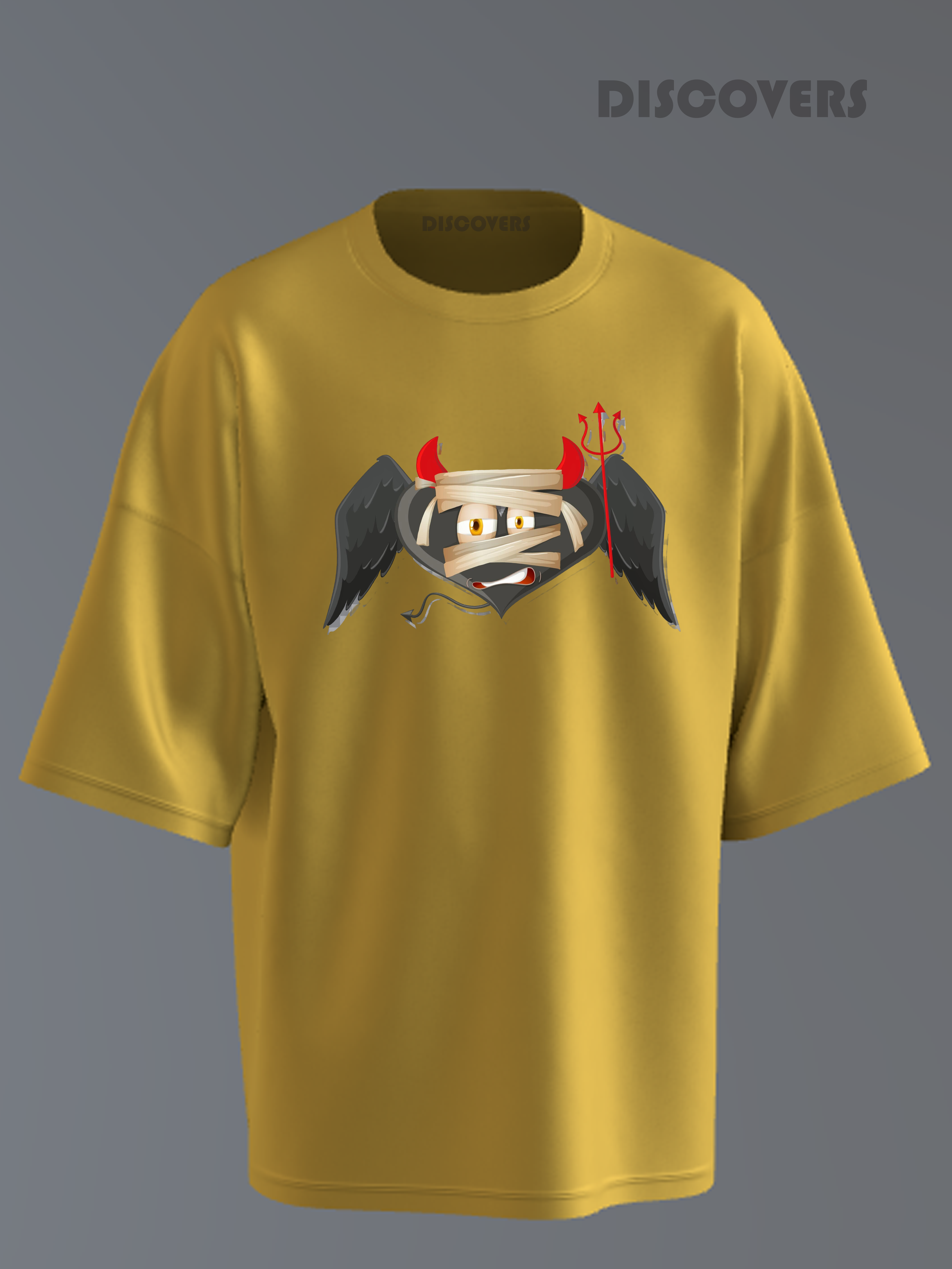 Yellow Devil Emoji Graphic T-Shirt