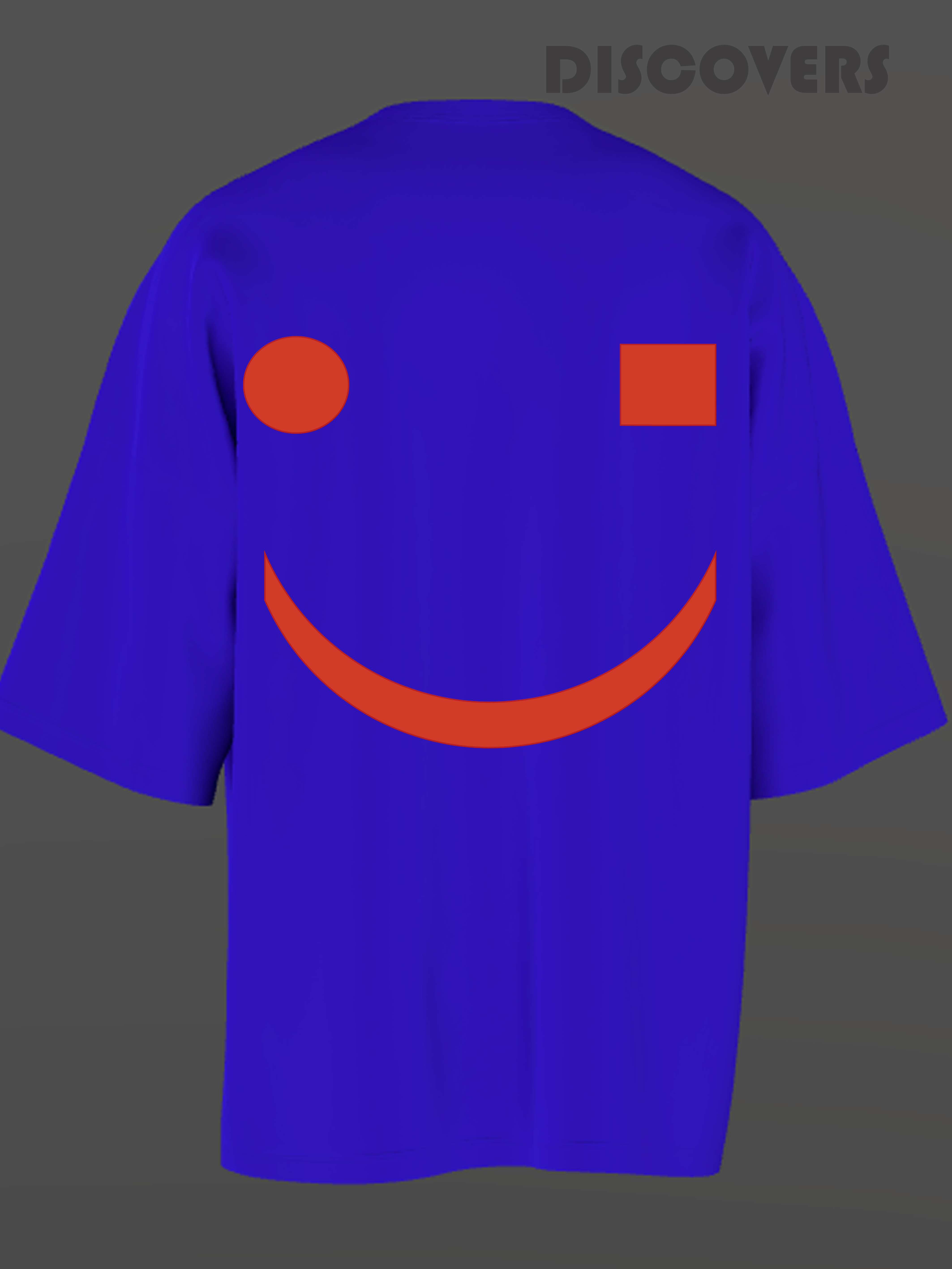 Blue Smiley Graphic T-Shirt