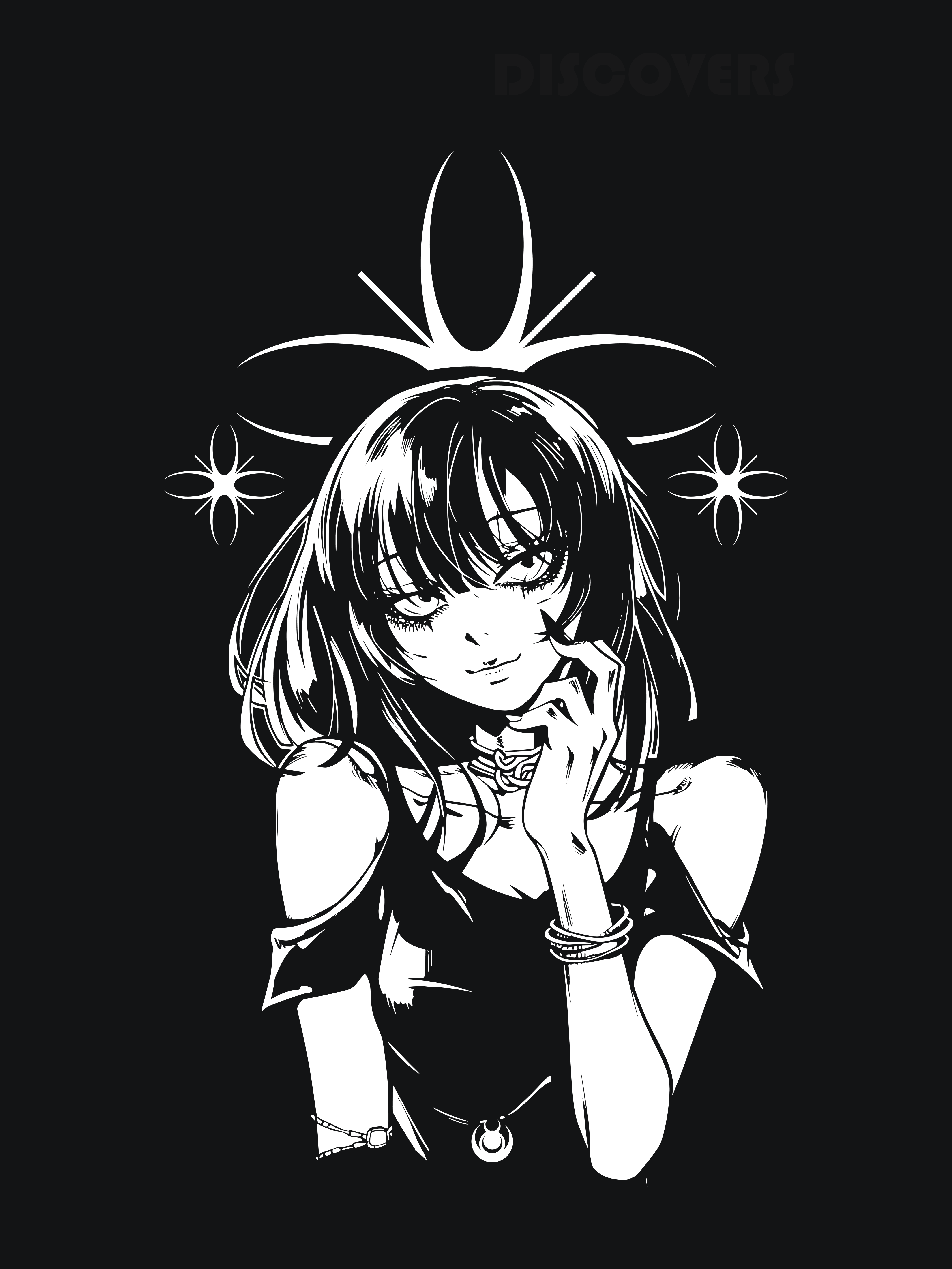 Black Graphic Anime T-Shirt