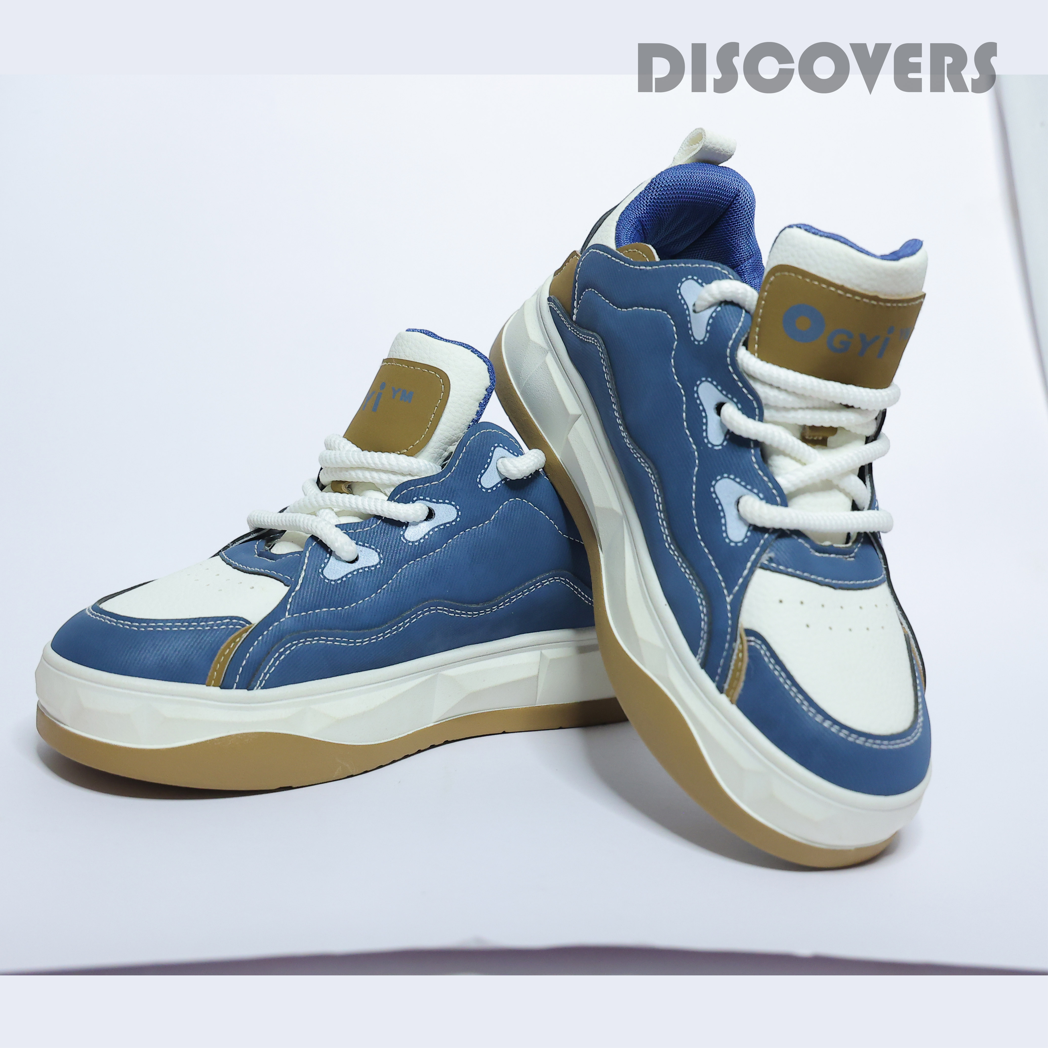 Blue and White Casual Sneakers