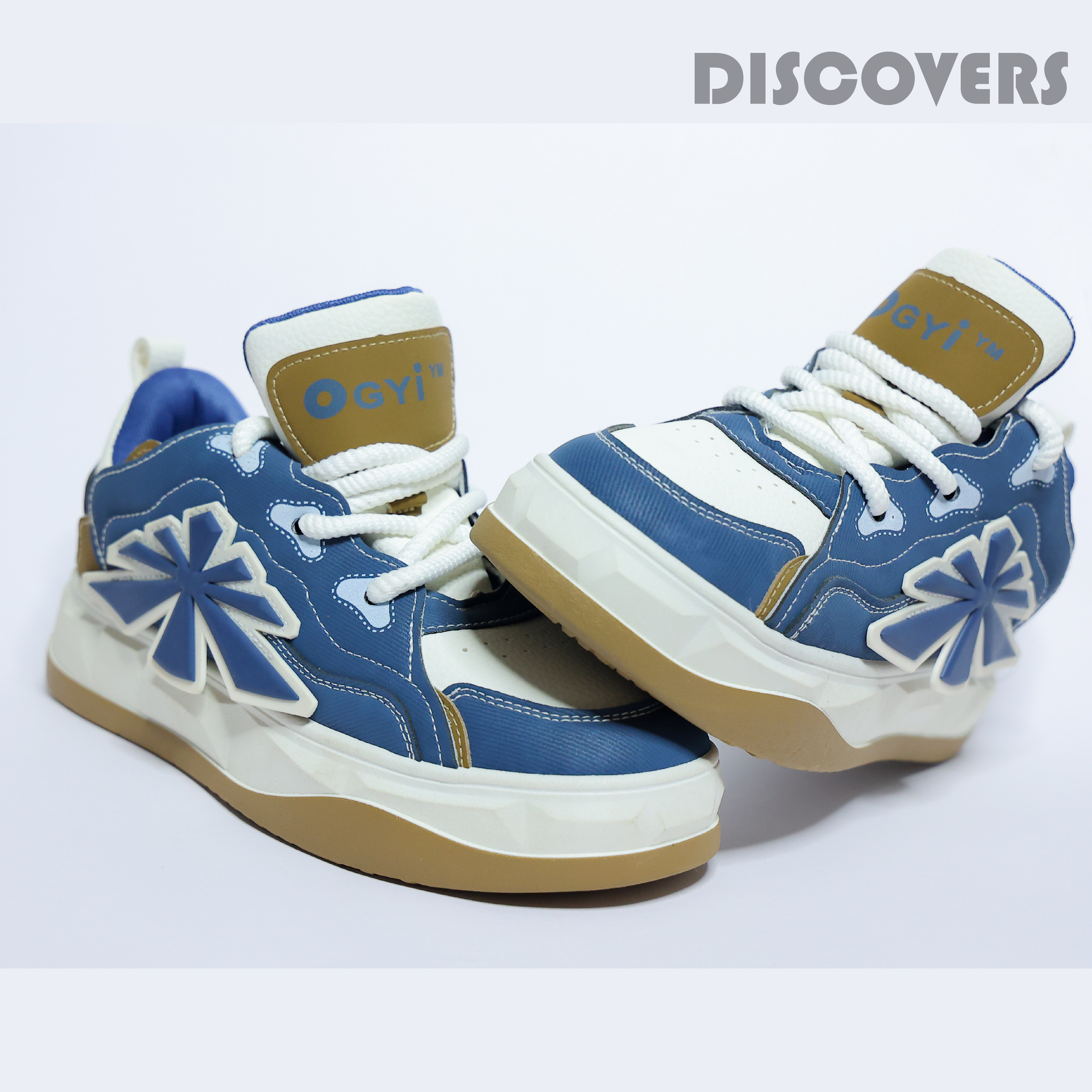 Blue and White Ogyi Sneakers