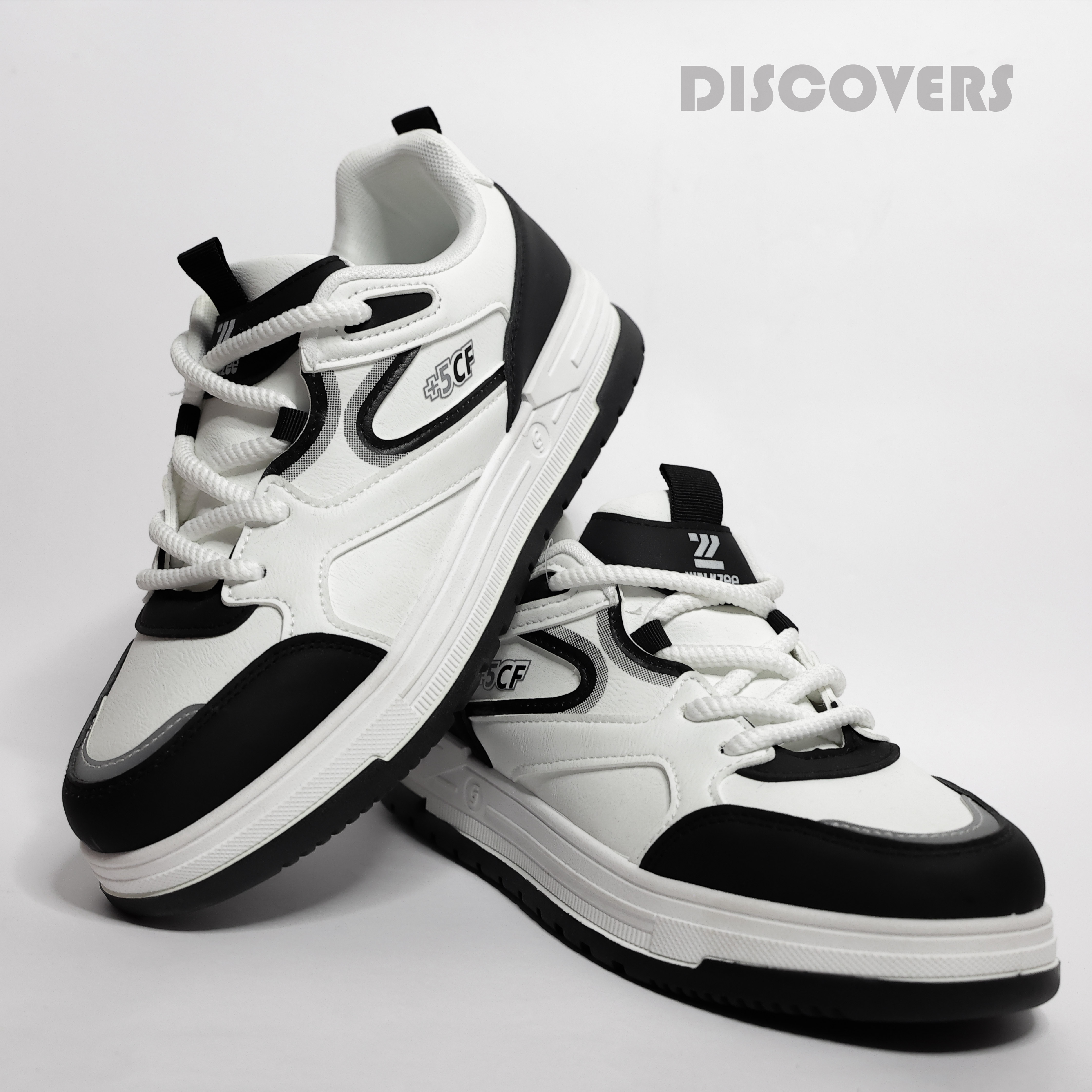 Sporty Black and White Sneakers