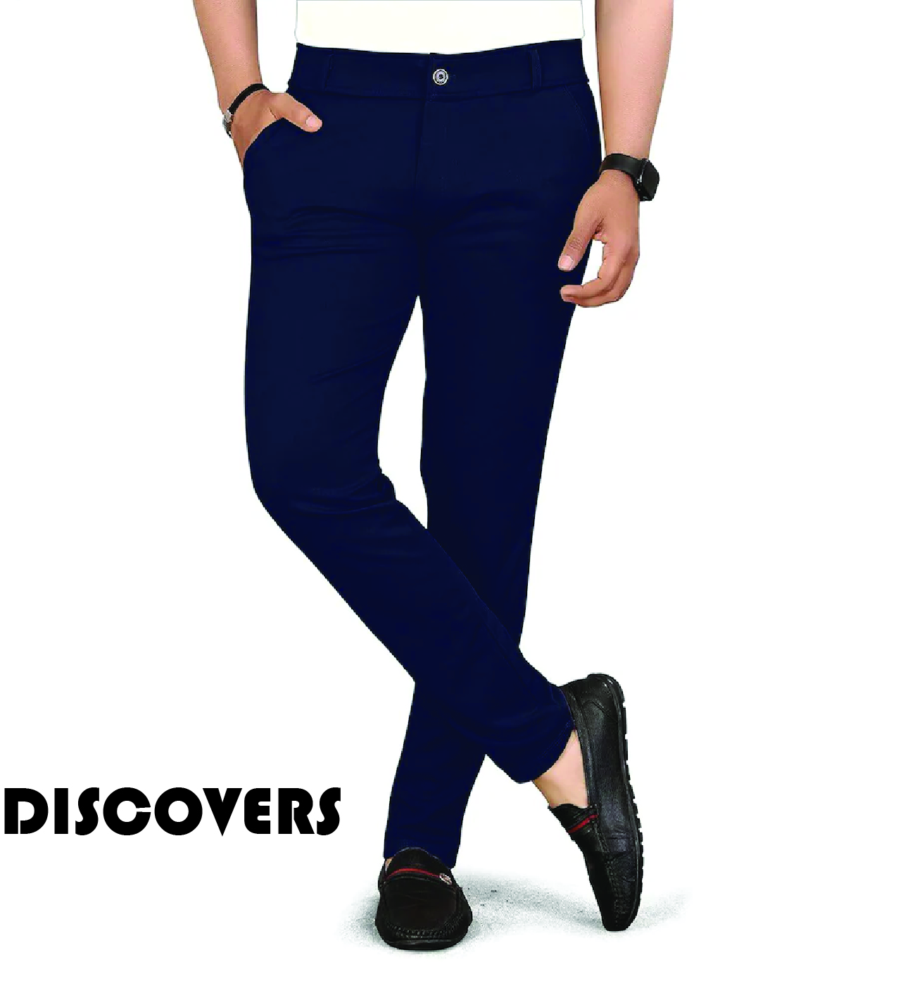Men Lycra Blend Formal Trousers