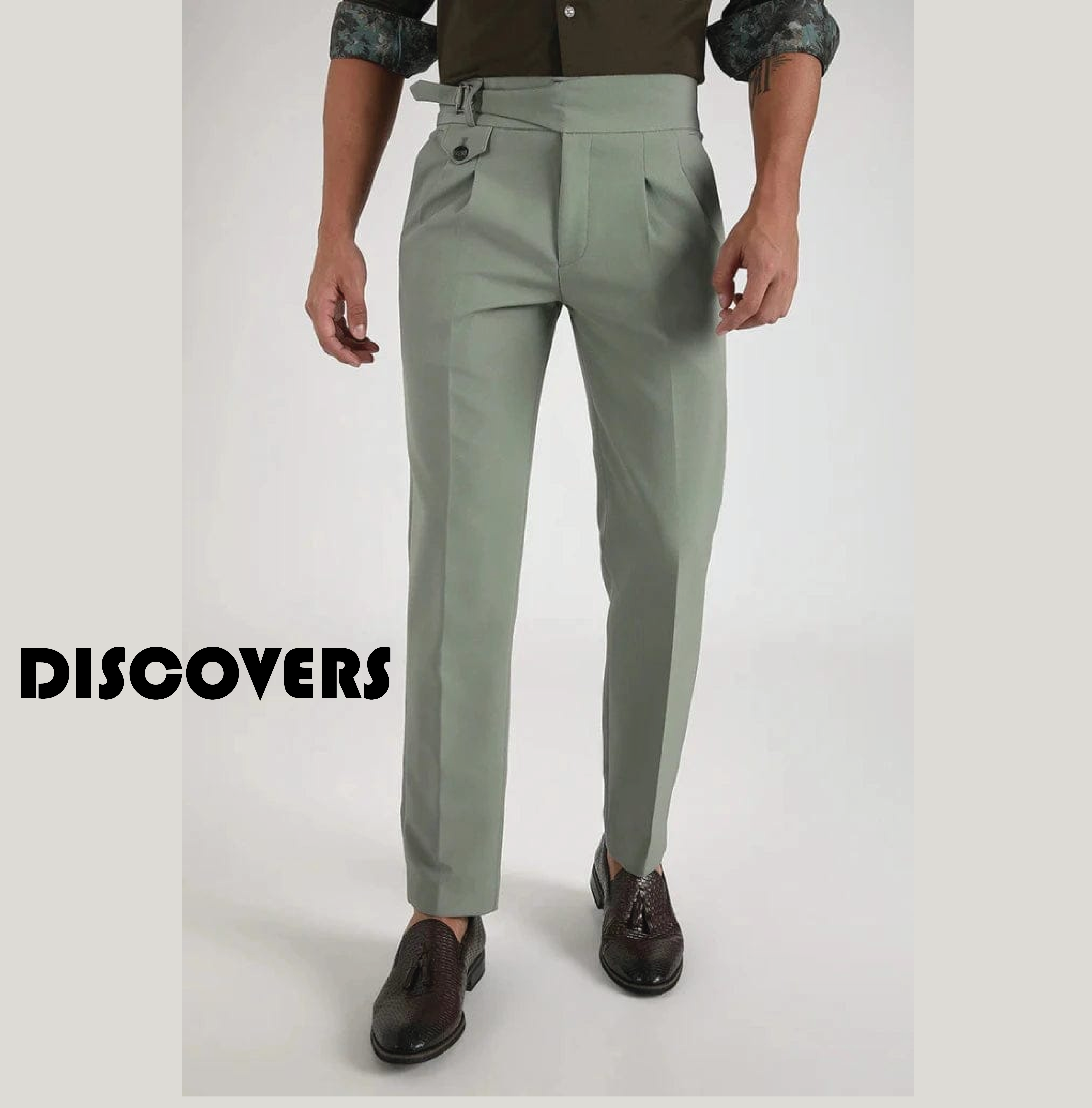 Men's Gurkha Pants, Classic Military Style, Casual Trousers