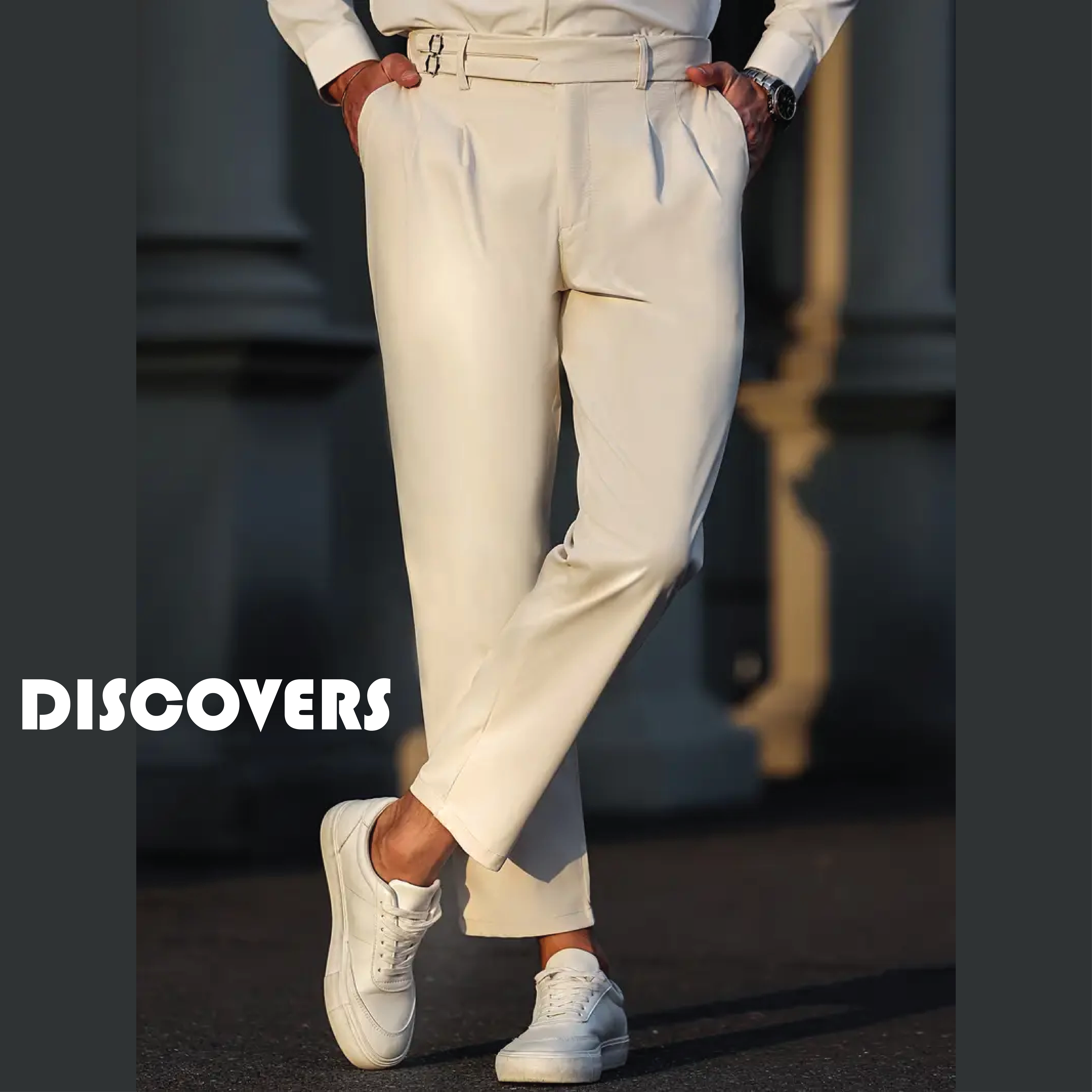 Men's Gurkha Pants, Classic Military Style, Casual Trousers