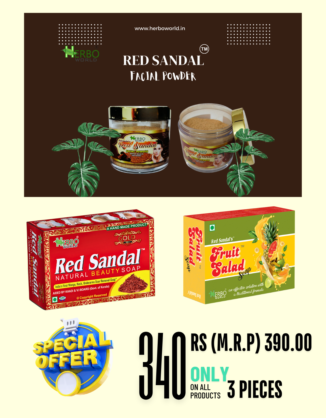 Red Sandal® Red Sandal Glow Combo Pack-Pack Of 3 - Get 30% OFFER