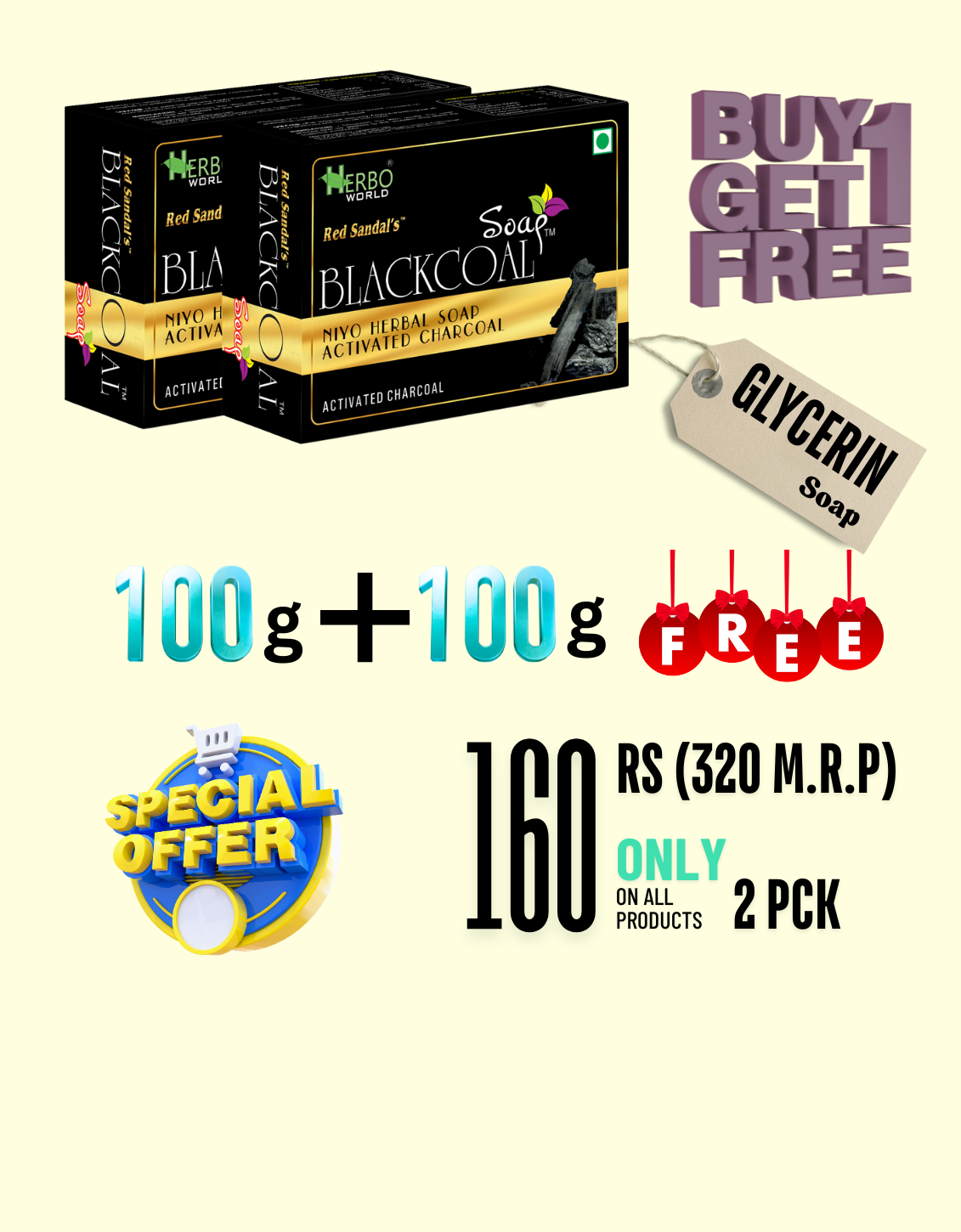 Black Coal Charcoal Soap Pack Of 2 - GET 30% OFF