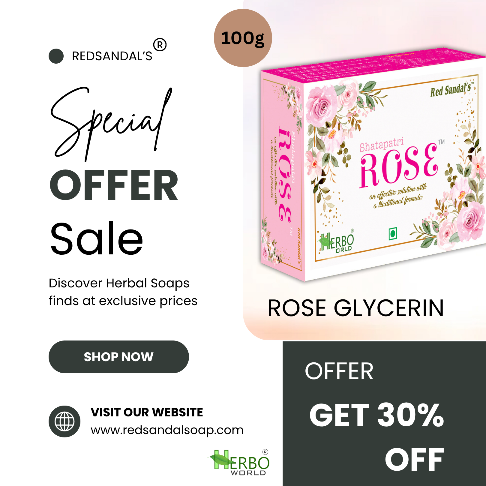  Shatapatri Rose Soap (100g) - Pack Of 2 GET 30% OFF