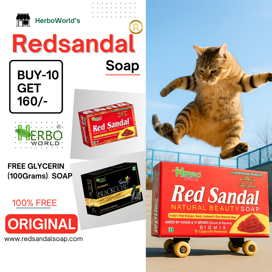 Red Sandal Soap Pack Of 10 - Get 160/- Worth Of Glycerin Soap 100% Free