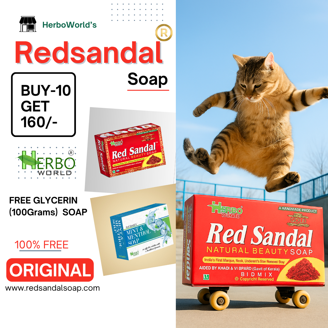 Red Sandal Soap Pack Of 10 - Get 160/- Worth Of Glycerin Soap 100% Free
