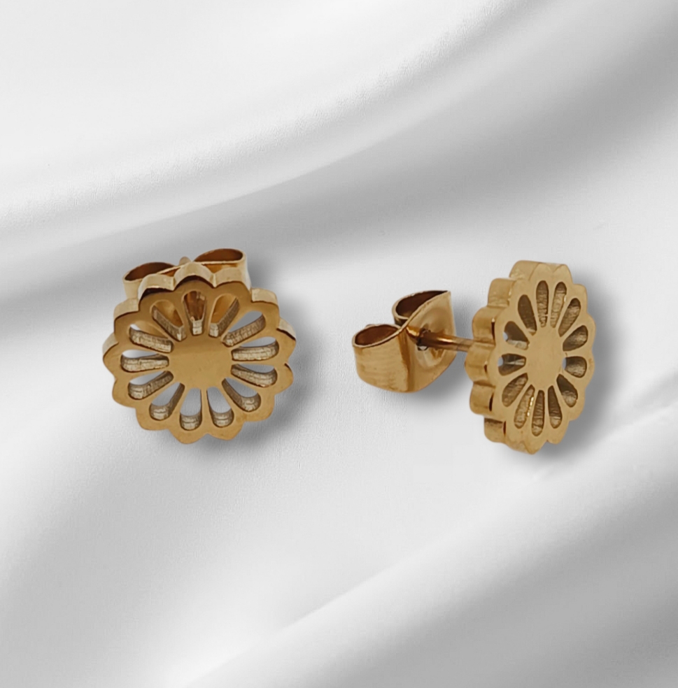 Boucles d'oreilles fleur dorée AMY