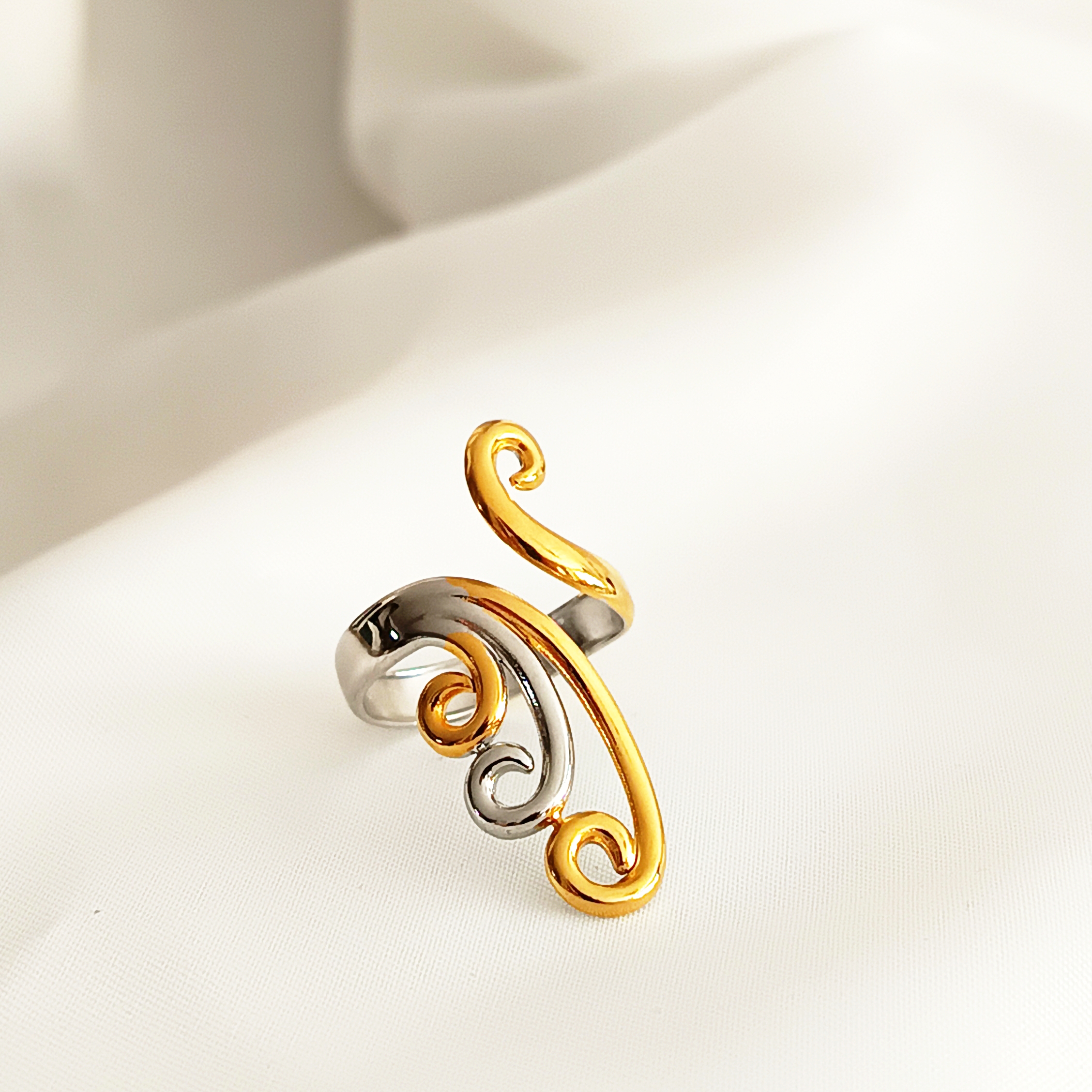 BAGUE LISE BICOLORE
