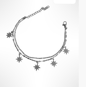 Bracelet chaîne avec breloques étoile PENY argenta