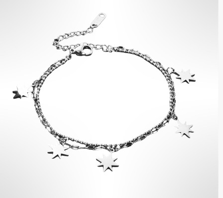 Bracelet chaîne avec breloques étoile PENY argenta