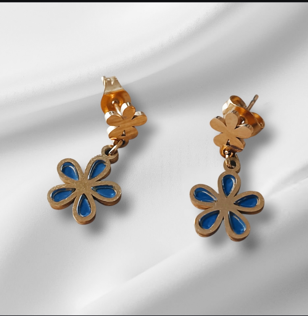 Boucles d’oreilles fleur dorée ROSY