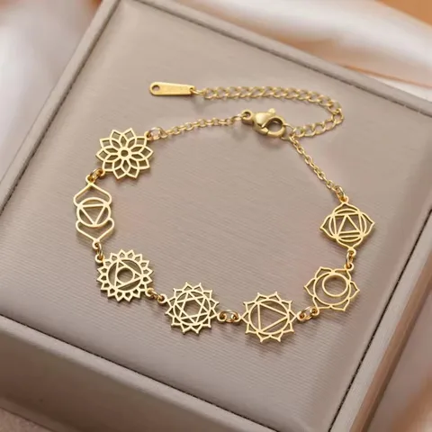 Bracelet chakras doré ASIA