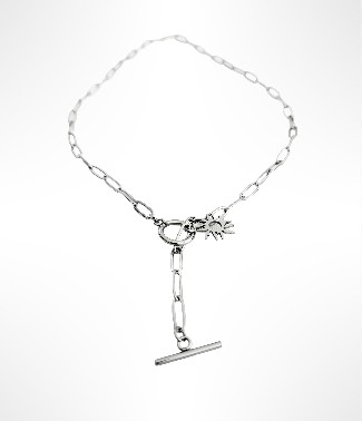 Collier argenté avec pendentif soleil ELINDA