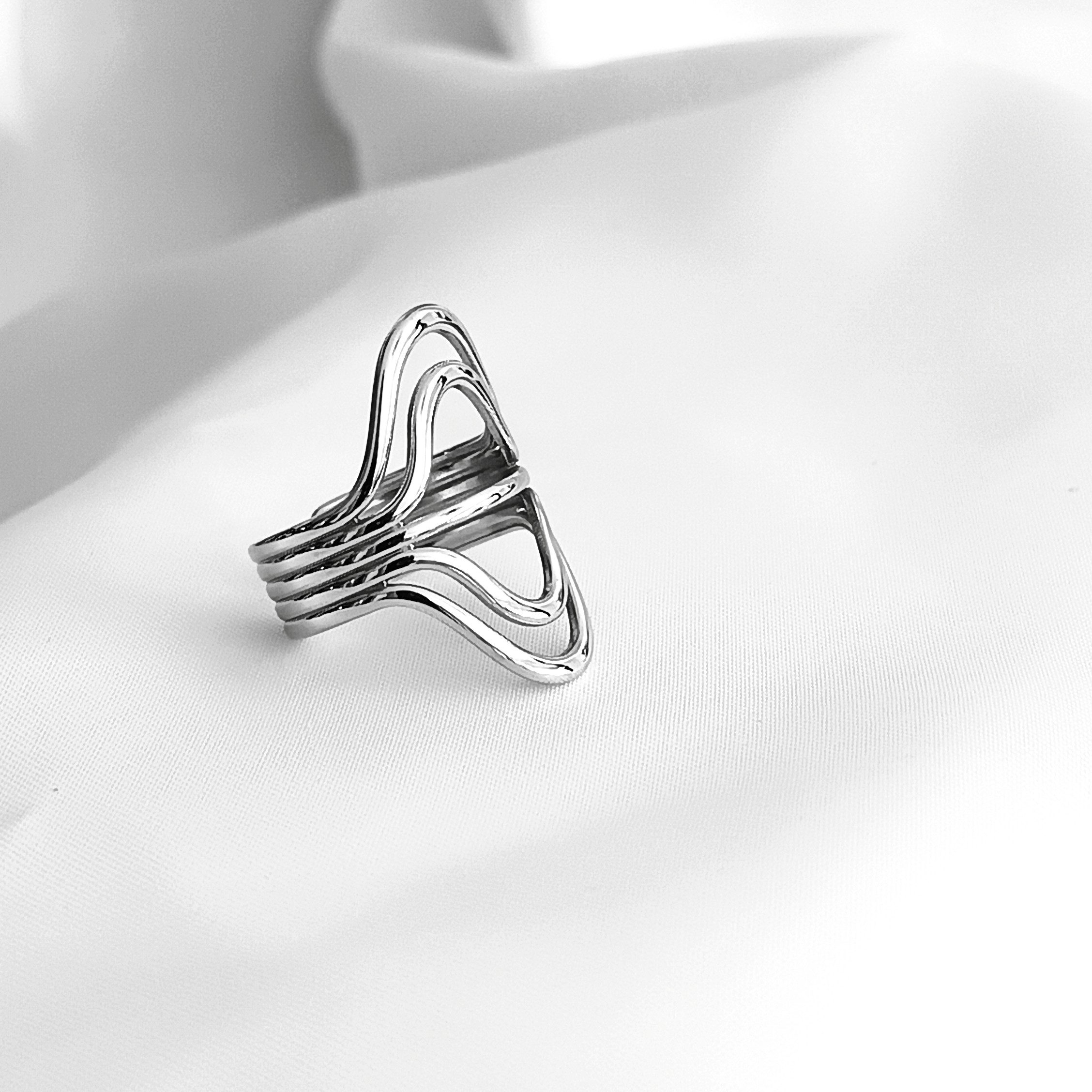 BAGUE ALODIA  acier argent