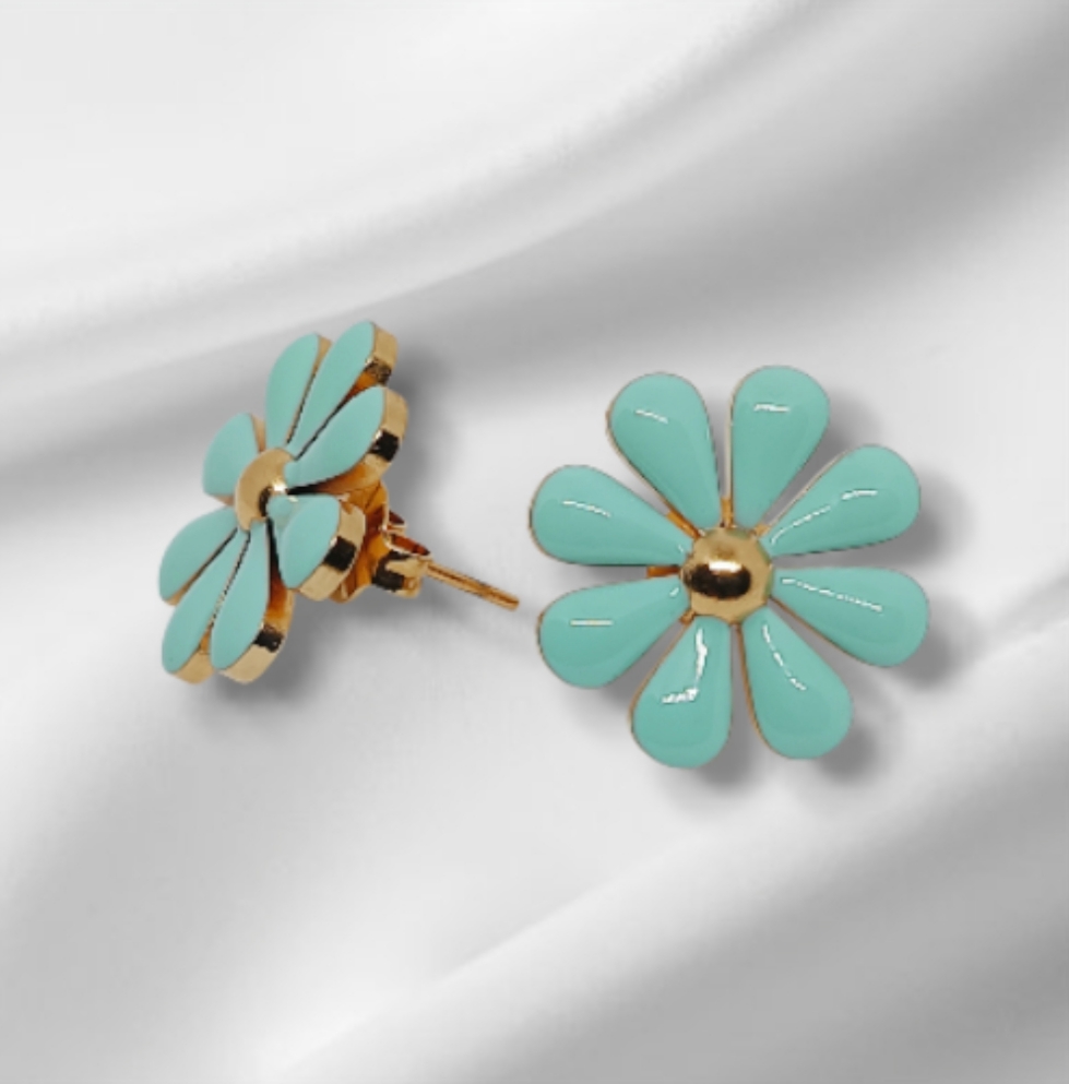 Boucles d'oreilles MARGUERITE bleue