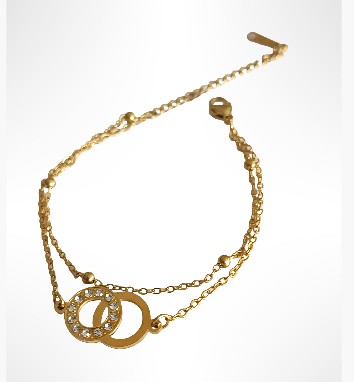 Bracelet double chaîne doré SALOME