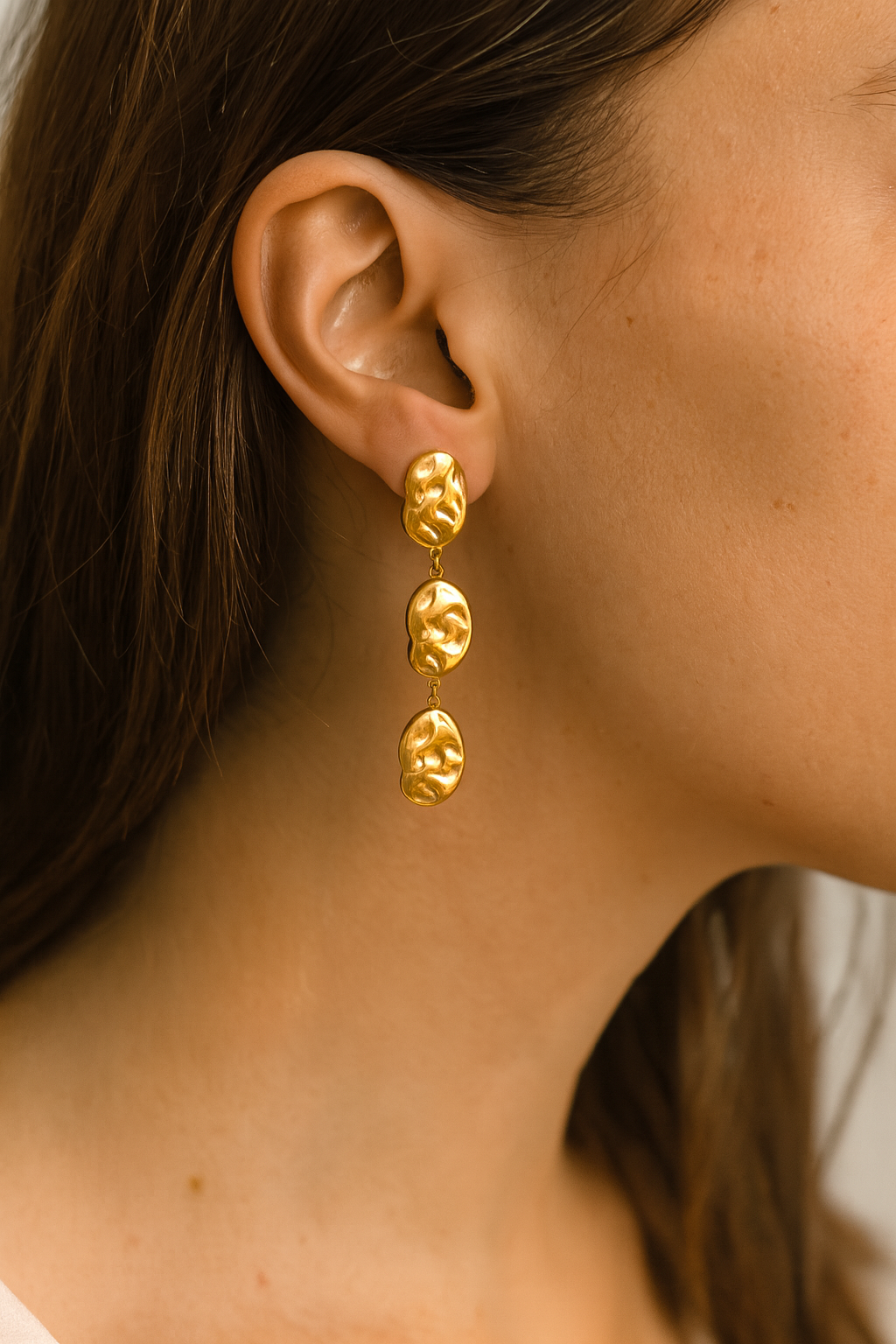 Boucles d'Oreilles Pendantes Dorées CAMILLA