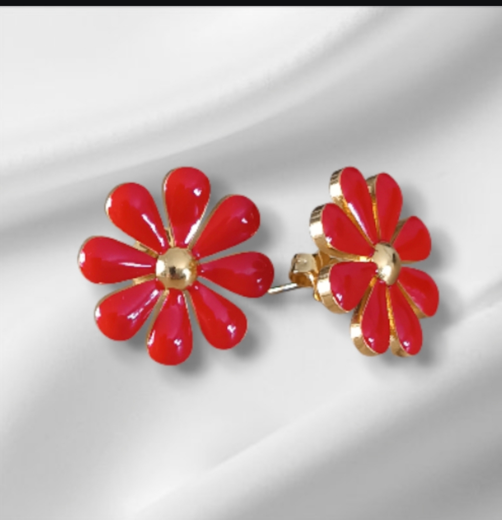 Boucles d'oreilles MARGUERITE bleue