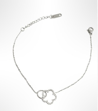 Bracelet   trèfle TANY argenté