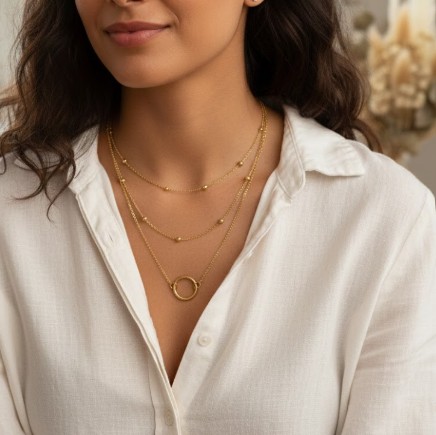 Collier 2 rangs PALOMA doré