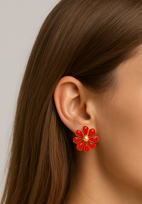 Boucles d'oreilles MARGUERITE bleue