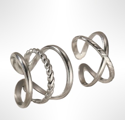 BAGUE CARA ACIER ARGENT