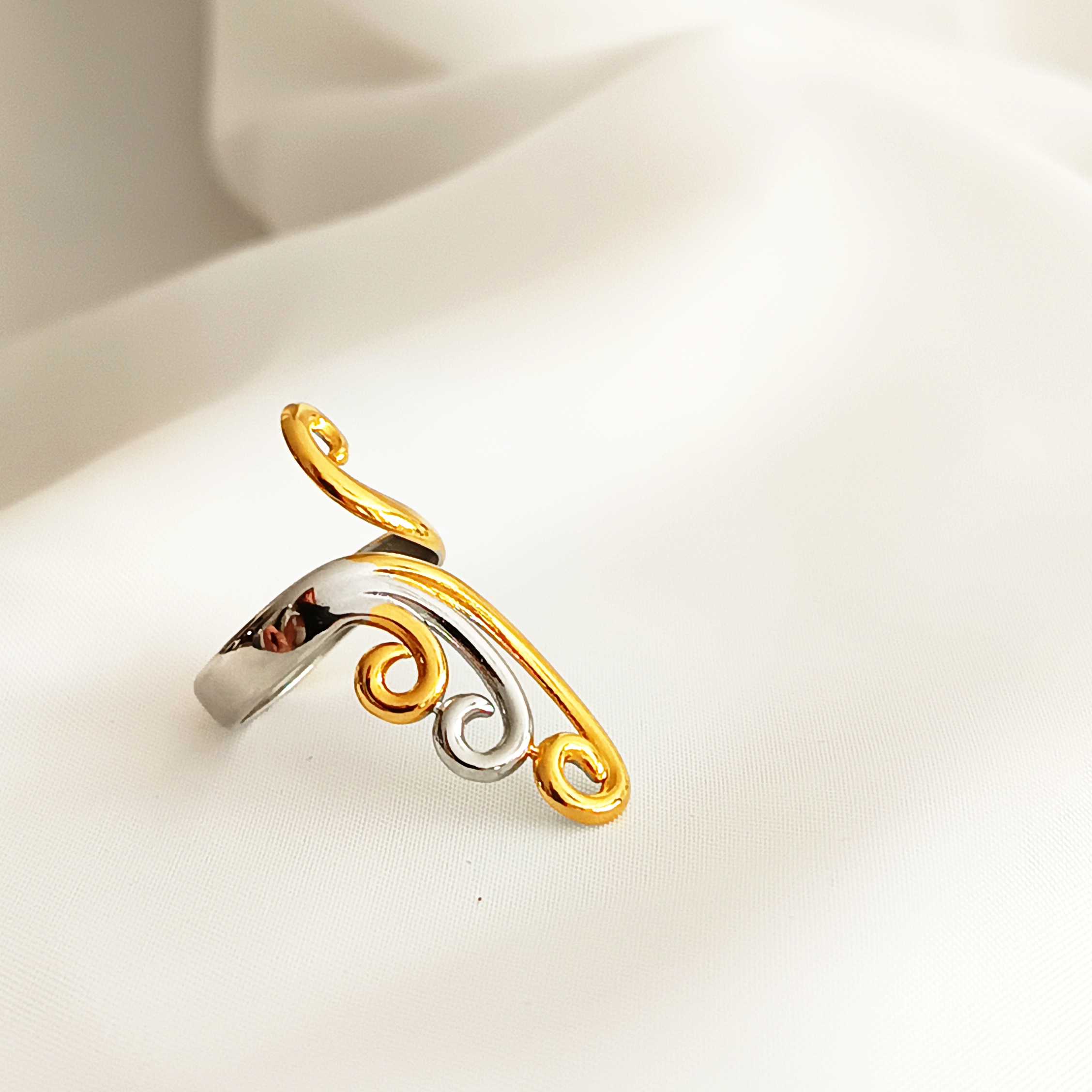 BAGUE LISE BICOLORE
