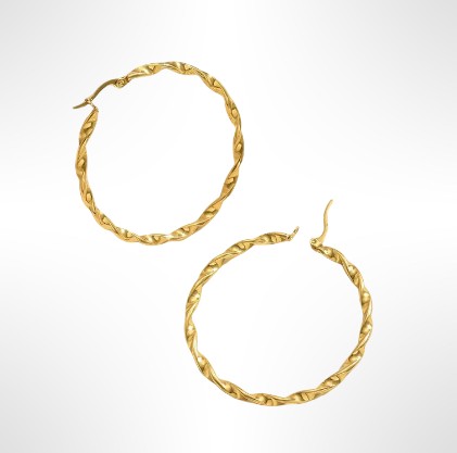 Boucles d'oreilles créoles torsadées JUDY