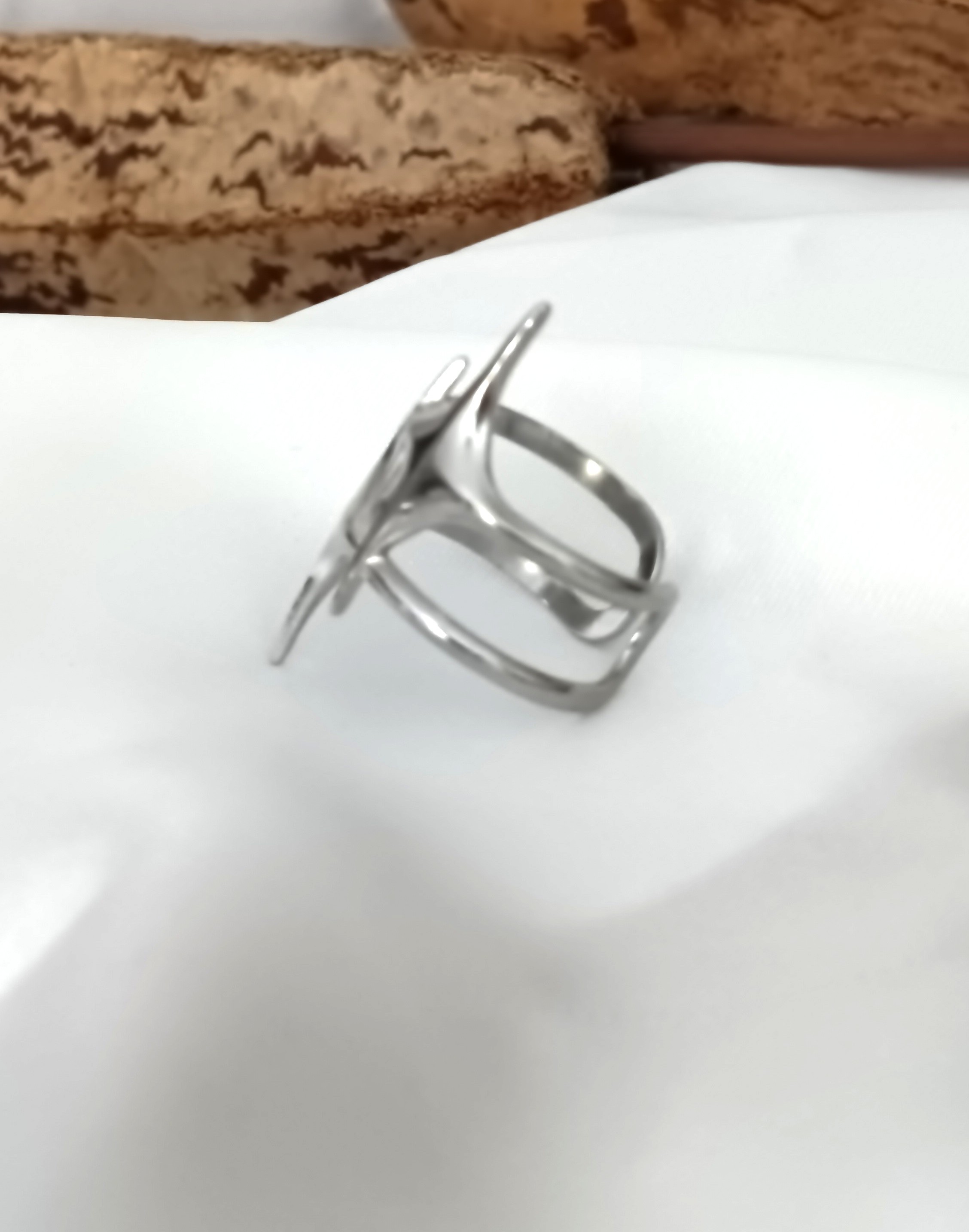 BAGUE PATY  ACIER ARGENT