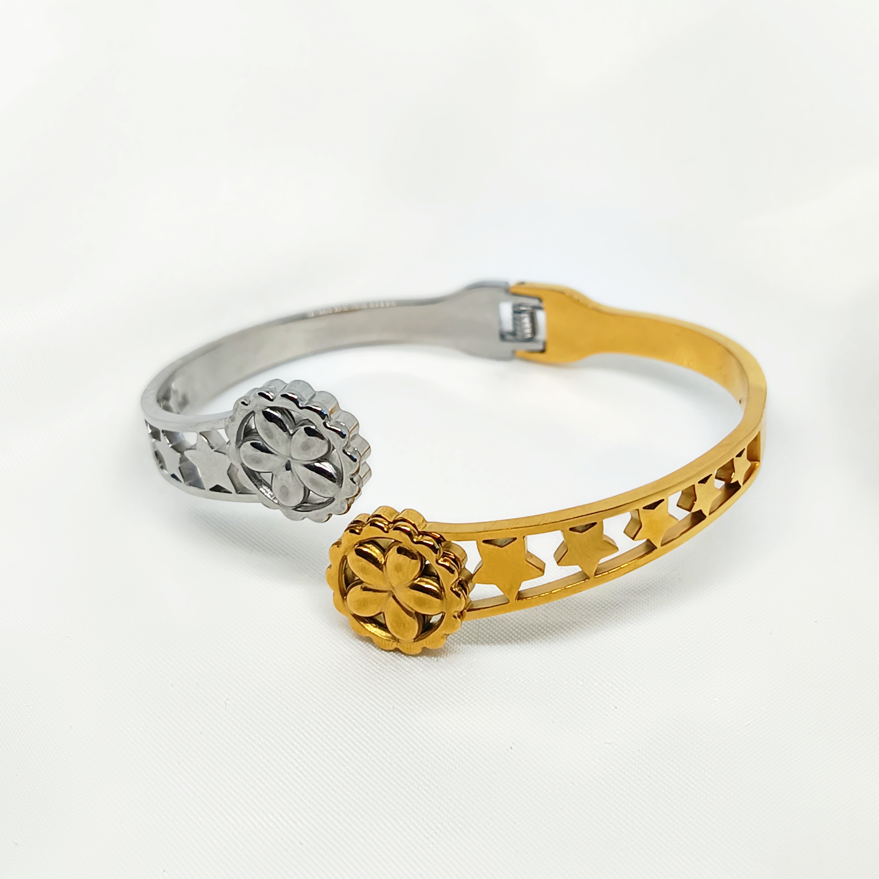 BRACELET BICOLORE FLEURS